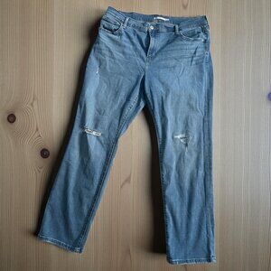 LEVIS Women’s 724 High Rise Straight Distressed  Jeans Size 16W